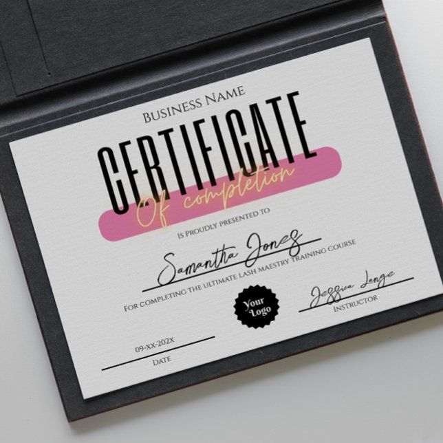 Lámina Certificado Estético De Los Premios De Finalizació (Esthetician Certificate Of Completion Awards Bold)