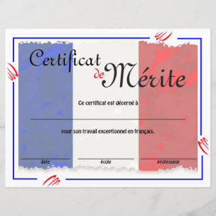 Lámina Certificado genérico de clase francesa