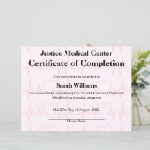 Certificado médico o de Enfermería rosado