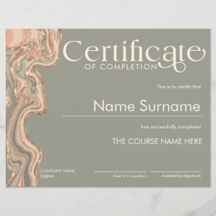 Lámina Certificado minimalista de terminación Boho