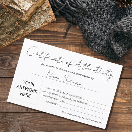 Lámina Certificado moderno de autenticidad obra de arte d