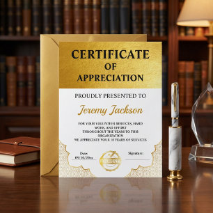 Lámina Certificado moderno de oro de logros: un clásico