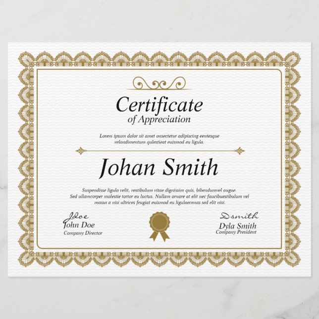 Lámina Certificado multipropósito (Anverso)