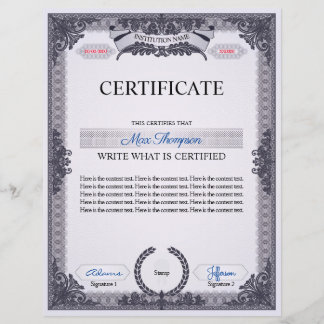 Lámina Certificado multipropósito