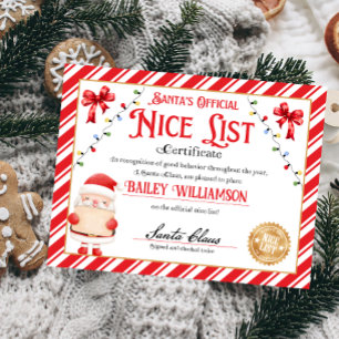 Lámina Certificado Niza Personalizado De Santa Claus
