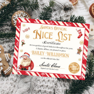 Lámina Certificado Niza Personalizado De Santa Claus