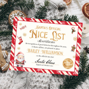 Lámina Certificado Niza Personalizado De Santa Claus
