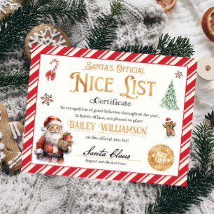 Lámina Certificado Niza Personalizado De Santa Claus
