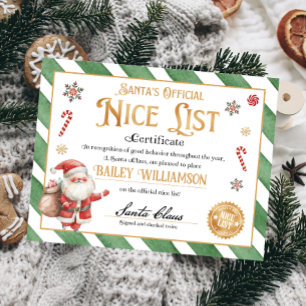 Lámina Certificado Niza Personalizado De Santa Claus