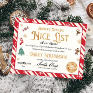 Lámina Certificado Niza Personalizado De Santa Claus
