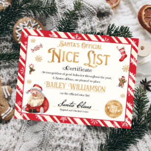 Lámina Certificado Niza Personalizado De Santa Claus