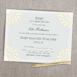 Lámina Certificado práctico de Reiki de nivel 2