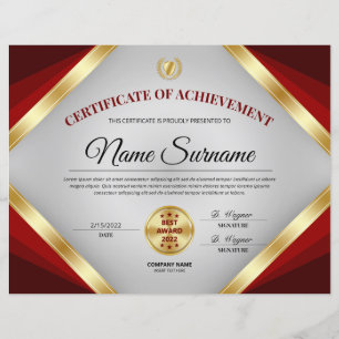 Lámina Certificado Profesional Premio de Logro