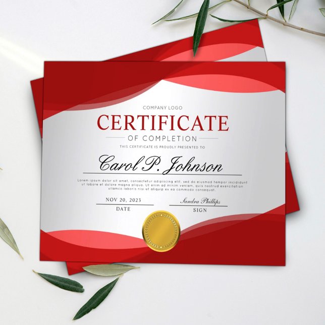 Lámina Certificado Profesional Rojo de Finalización (Subido por el creador)