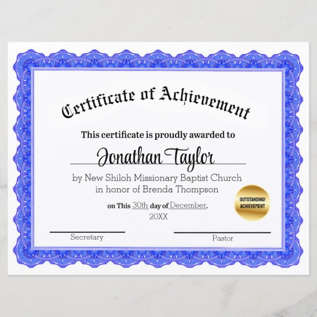 Lámina Certificado tradicional de beca (Anverso)