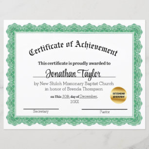 Lámina Certificado Tradicional Verde de Beca