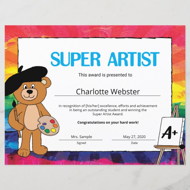 Lámina Certificados de reconocimiento de alumnos de categ (Anverso)