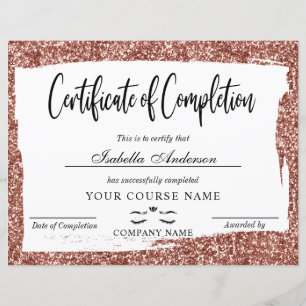 Lámina Certificate Of Completion Beauty Award