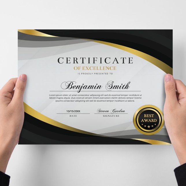 Lámina Certificate of Excellence Black & Gold Award (Subido por el creador)