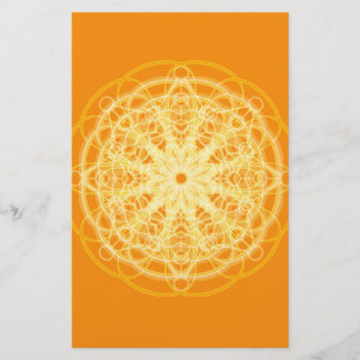 Lámina Chakra Mandala Sagrada Geometría Naranja brillante