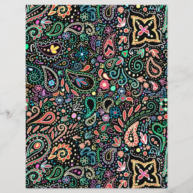 Lámina Chalkboard Doodle scrapbook papel 8.5 x 11 (Anverso)
