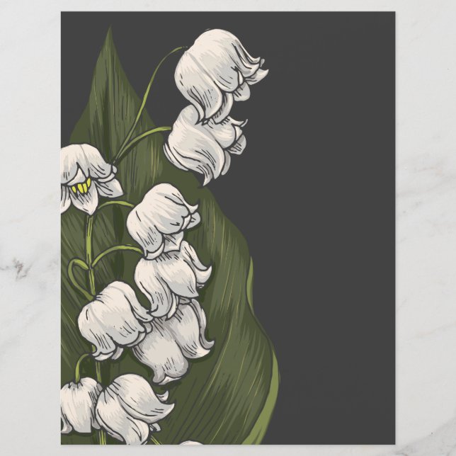 Lámina Chalkboard Lilies Valley Journal Scrapbook Paper (Anverso)