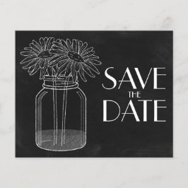 Lámina Chalkboard - Mason Jar - Daisies Save the Date