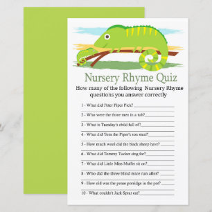Lámina Chameleon Nursery Rhyme Prueba de bebé juego de du
