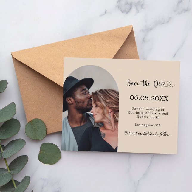 Lámina Champagne arch photo wedding Save the Date card (Subido por el creador)