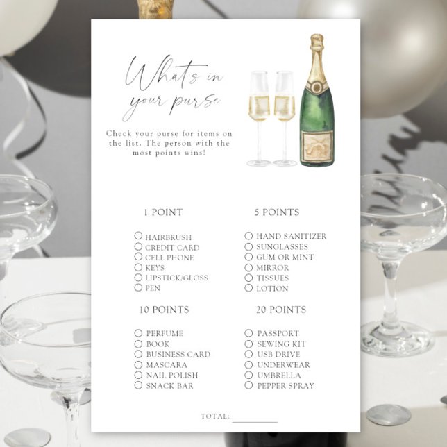 Lámina Champagne - ¿Qué hay en tu bolso? (Subido por el creador)