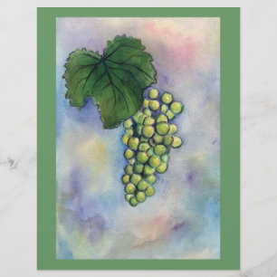 Lámina Chardonnay Wine Grapes Letterhead