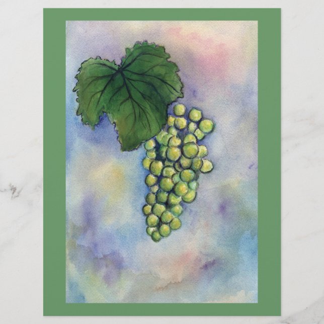 Lámina Chardonnay Wine Grapes Letterhead (Anverso)