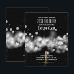 Lámina Charla de champagne de presupuesto invitaciones pa<br><div class="desc">Botella de champán, destellos y luces borrosas en un fondo negro se imprimen a un precio asequible, 110 libras de cartón blanco brillante semi-brillante disponible en 3 tamaños. Perfecto para invitaciones a fiestas de cumpleaños 21 (o cualquier edad), invitaciones a fiestas de aniversario, invitaciones a fiestas de aniversario de negocios...</div>