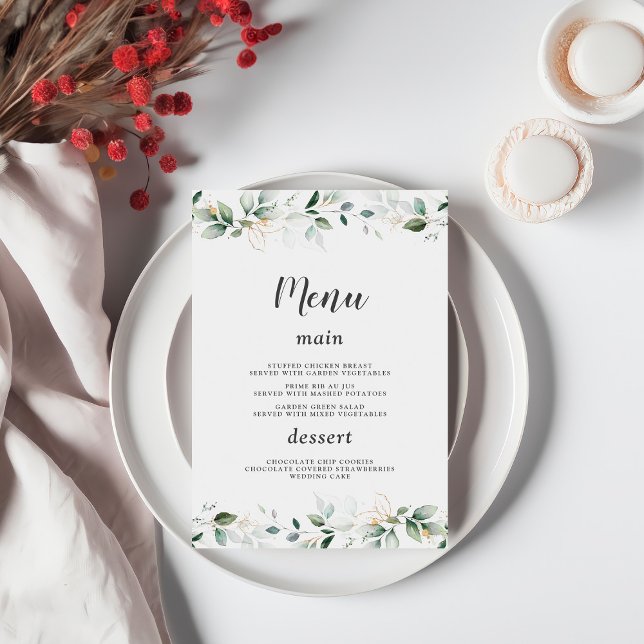Lámina Charm Watercolor Airy Greenery Gold Boda (Subido por el creador)