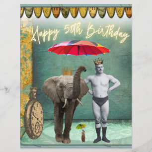 Lámina Chatarra Vintage Fuerte Hombre 50 Cumpleaños Scrap