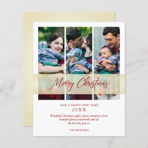 Lámina Cheap 3 Photos Collage Christmas Handwritten Font