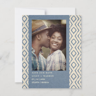 Lámina Cheap Blue Boho Textile Texture Romantic Photo