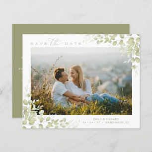 Lámina Cheap Chic Modern Green Branches Photo Wedding