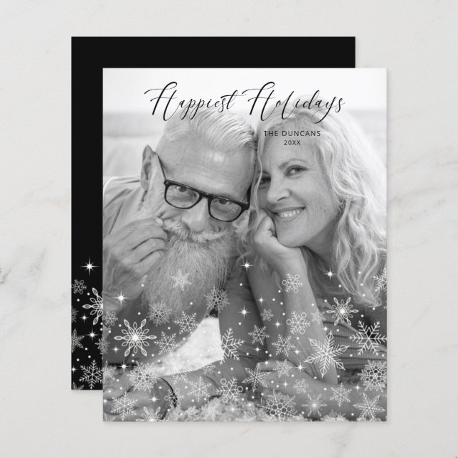 Lámina Cheap Christmas Snowflakes Happiest Holidays Photo (Anverso / Reverso)