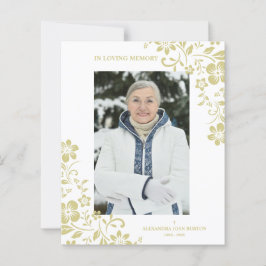 Lámina Cheap Classic Gold Floral Funeral Service Photo