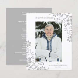 Lámina Cheap Classic Grey Floral Funeral Service Photo