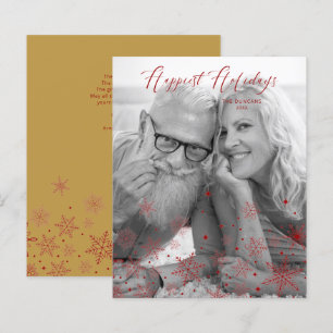 Lámina Cheap Gold Christmas Snowflakes Happiest Holidays