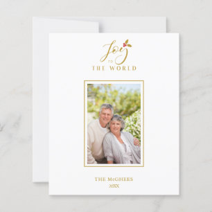 Lámina Cheap Gold Minimalist Chic Christmas Photo Family