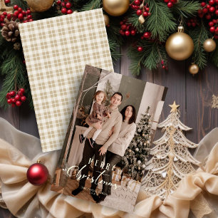 Lámina Cheap Gold Minimalist Cute Christmas Photo Family