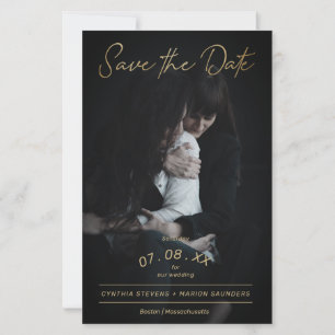 Lámina Cheap Gold Script Photo Couple Lesbian Gay Wedding