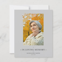 Lámina Cheap Grey Floral Frame Elegant Photo Funeral