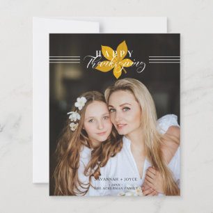 Lámina Cheap Happy Thanksgiving Script Leaves Photo