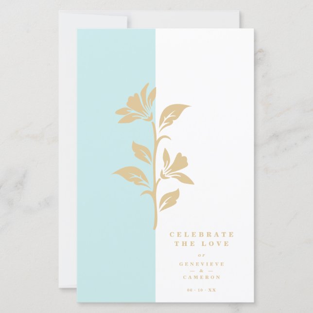 Lámina Cheap Modern Bicolor Gold Effect Fancy Flower (Anverso)