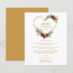 Lámina Cheap Modern Merry Christmas Poinsettias Heart
