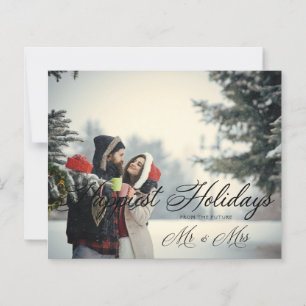 Lámina Cheap Modern Mr & Mrs Happiest Holidays Christmas